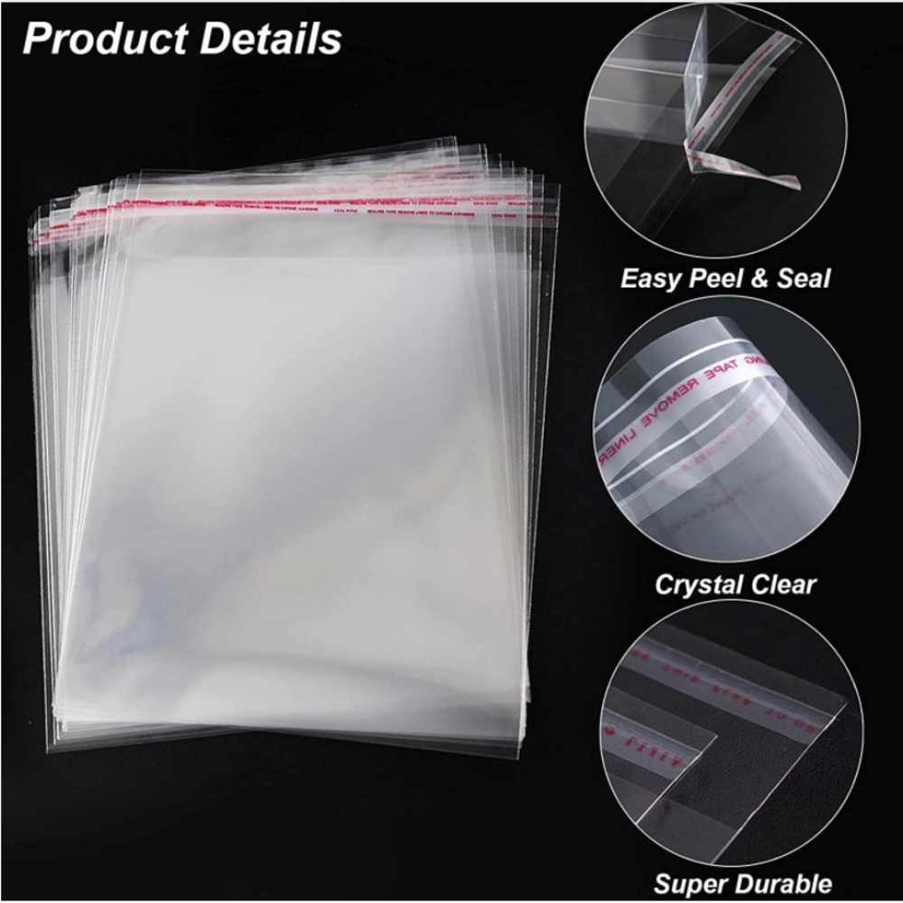 Crystal Clear 25ct~ 10x13” Bags-Self Seal 🪴🆕🪴W/Free 25ct Thank You Stickers - Picture 9 of 11